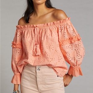 Anthropologie eyelet off the shoulder top